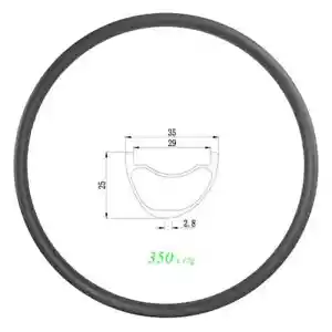 SL 29er MTB XC AM Carbon Felge 35mm breit 25mm tief Drahtreifen Tubeless 24 28 32 36H - Bild 1 von 12