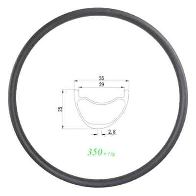 Llanta de carbono SL 29er MTB XC AM 35 mm de ancho 25 mm de profundidad cubierta tubeless 24 28 32 36H Foto 1 de 4