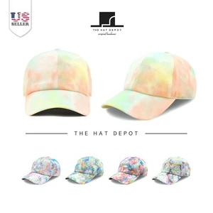 Cotton Cap - The Hat Depot exclusive Tie Dye baseball cap for adult and kids - Picture 1 of 16