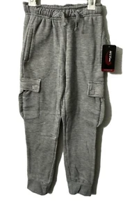 TRIPLE PLAY Boy M(10-12) Heathered GRAY Pull On Jogger Cargo Pants Elastic Waist - Picture 1 of 14