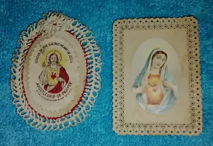 Vintage 30er Jahre gehäkeltes Skapulier Herz Jesu - Bild 1 von 4