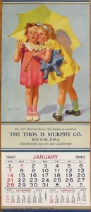 Doll, Children Tell Secret 1940 Advertising Calendar/8x19 Poster: You Don't Say - Picture 1 of 1