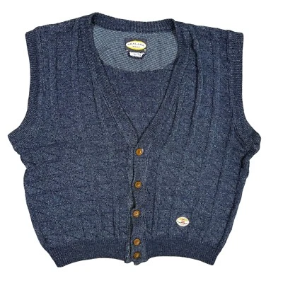 Vintage Sealark West Indigo Cotton Chunky Knit Cardigan Oversized XL - Image 1 of 4