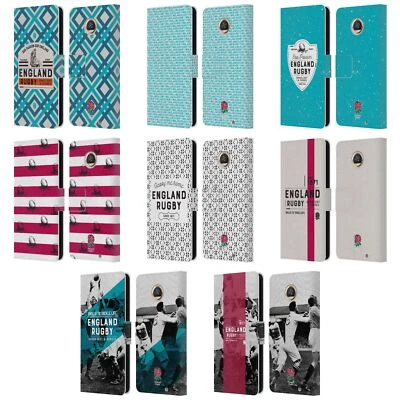 OFFICIAL ENGLAND RUGBY UNION HISTORY LEATHER BOOK CASE FOR MOTOROLA PHONES - Image 1 of 4