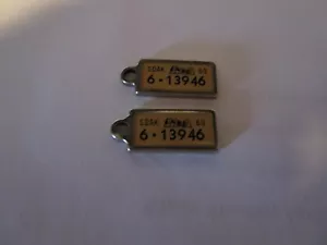 Set Of Two 1960 South Dakota DAV Tags License Plate 6-13946 Brookings County - Picture 1 of 8
