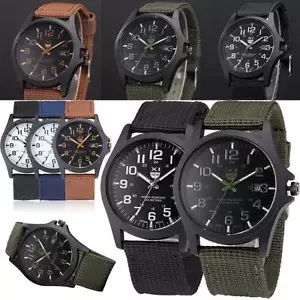 Mens Military Sports Watch Date Stainless Steel Analog Army Quartz Wrist Watches - Picture 1 of 35