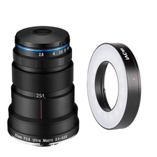 Venus Laowa 25mm f/2.8 2.5-5X Ultra Macro Lens for Sony FE with LED Ring Light