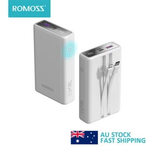 ROMOSS Touch Button 20000mAh 22.5W Fast Charge Power Bank with Built in Cables - Picture 1 of 7
