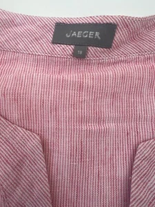 Jaeger Pink Striped Linen Tunic Midi Dress Pockets UK 18 - Picture 1 of 6