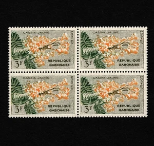 OPC 1961 Gabon 3f Flower Yellow Cassia Block Sc#157 MNH - Picture 1 of 1