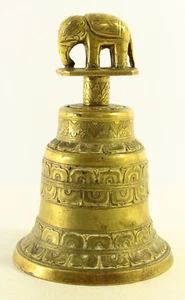 = Antique 19th / 20th C. Bronze Temple Bell with Elephant, Bali, Indonesia - Picture 1 of 24