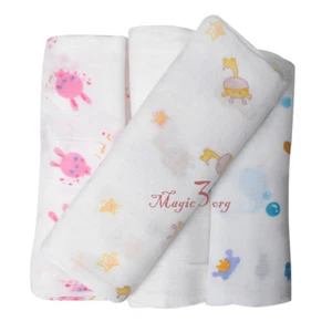Baby Muslin Swaddle Square Blanket Soft Large 100% Cotton Nursery Wrap 105x115cm - Picture 1 of 16