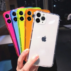 For iPhone 13 12 11 Pro Max Shockproof Camera Protect Silicone Phone Case Cover - Photo 1 sur 16