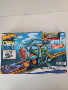 NEW MATTEL HOT WHEELS CITY TURBO JET CAR WASH STATION 2 PIECE SET 1 VEHICLE - Picture 1 of 6