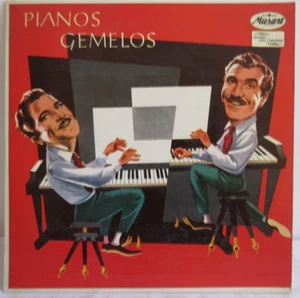 ENRICO CABIATI (PLAYING 2 PIANOS) -PIANOS GEMELOS- MEXICAN 10" LP PIANO JAZZ - Picture 1 of 5
