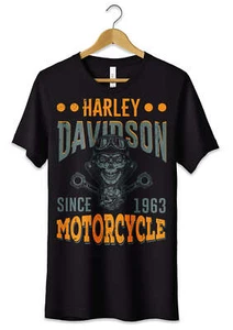 T-Shirt Maglietta Harley Davidson Urban Streetwear Style Unisex Bianca Nera - Picture 1 of 5