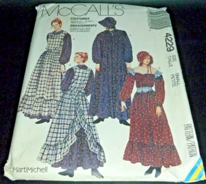 Pioneer Prairie Apron Dress Bonnet Ruffles Costume Sewing Pattern 10-12 vtg Larp - Picture 1 of 3