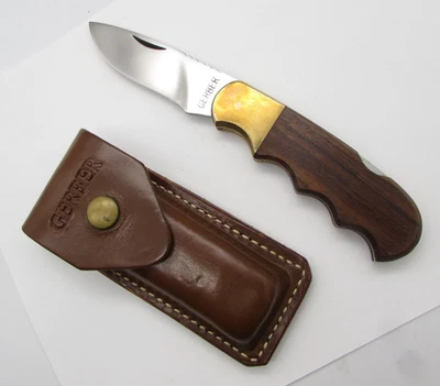 Vintage Gerber Magnum Hunter Folding Knife w/ Sheath VG-EXC 4.5"/3.75" USA - Image 1 of 4