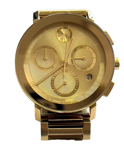 Movado Bold Evolution Mens Gold Chronograph Dial 42mm Swiss Made Watch - Picture 1 of 6