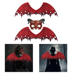 Halloween Devil Costume Devil Wings Men Women Cosplay Prop Demon Bats Wings - Picture 1 of 15