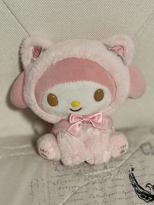 My Melody Cosplay 粉色猫毛绒柔软玩具填充动物娃娃礼物圣诞节 — 第 1/2 张图片