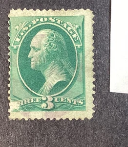 US Stamp 1879 Washington #184 3¢ 3c Banknote soft paper secret mark orig. flaws - Bild 1 von 2