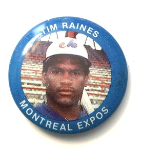 VTG 1984 Fun Foods Baseball Pin Buttons-Tim Raines #41 Montreal Expos - Picture 1 of 2