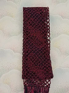 Tootal Tie Vintage 70s Red & Black Knitted Polyester 56" Long 2.5" Wide - Picture 1 of 5