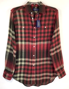 NWOT POLO RALPH LAUREN Größe S Damen Karohemd aus Wolle und Kaschmir - Bild 1 von 14