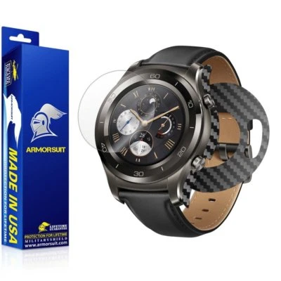 ArmorSuit Huawei Watch 2 Classic Screen Protector + Black Carbon Fiber Skin USA - Image 1 of 4
