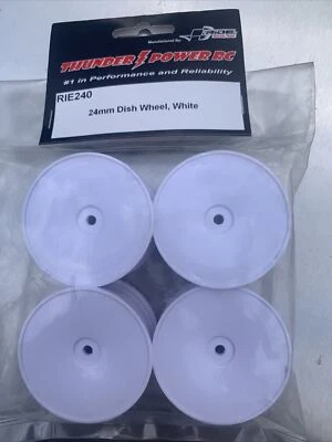 Thunder Power Rc 1/10 RC Touring Car 24mm Medium-Narrow Dish Wheel White - Image 1 of 4