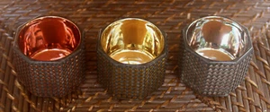 GOrgEouS Set / 3 Lustre Tea Light Candle Holders BRAND NEW - Picture 1 of 2