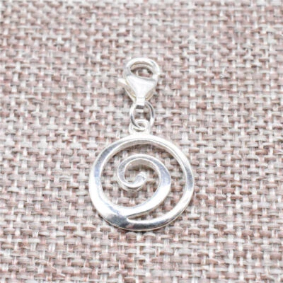 925 Sterling Silber Swirl Clip On Charm Karabinerverschluss für Armband - Bild 1 von 4