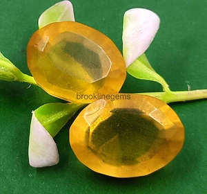 25-27 Ct Rare Collection Yellow Citrine Pair Faceted Oval Cut EGL Gemstone 24N - Picture 1 of 5