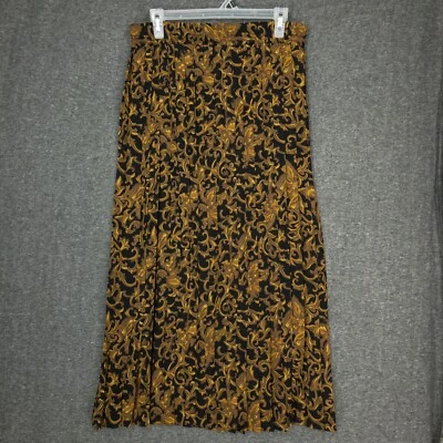 Vintage Marisa Christina Polyester Pleated Midi Skirt Womens Size Small Black - Image 1 of 4