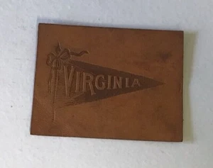 Antique VIRGINIA UNIVERSITY Prize Premium Leather Patch Pennant 1910's CAVALIERS - Picture 1 of 2