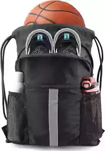 Drawstring Backpack Bag with Shoe Compartment X-Large Gym Sports String Cinch B - Picture 1 of 8
