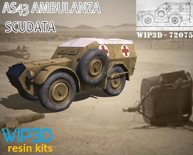 AS43 AMBULANZA SCUDATA art. 72075  scala 1/72    – WIP3D Resin Kit - Immagine 1 di 1