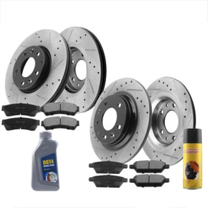 Front and Rear Drilled Rotors Brake Pads for Mazda 6 Mercury Milan Fusion MKZ C6 - Picture 1 of 6
