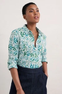 Seasalt Women's - green Larissa Shirt in Crinkled Organic Cotton - Regular - Wan - Picture 1 of 6