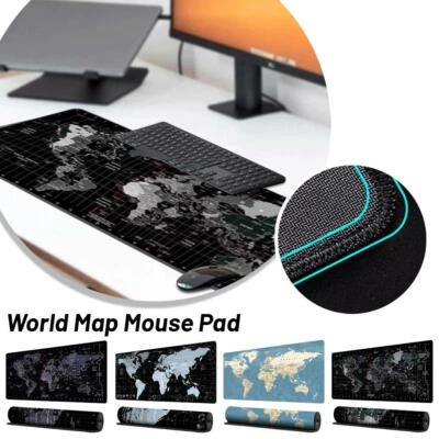 Gaming Mouse Mat Pad Extra Large World Map Anti-slip Pc Laptop Desk Pad D2P3 - Image 1 of 4