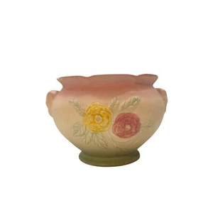 Vintage Rumpf USA Kunstkeramik offene Rose Jardiniere Übertopf Schale 114-8 1/2 LESEN - Bild 1 von 18