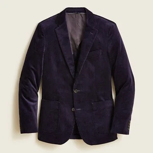 J Crew 39 R Ludlow Italian Stretch Cotton Corduroy Purple Slim Fit Blazer NEW - Picture 1 of 17