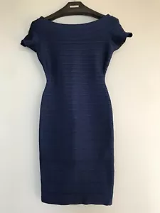 $950 NWT Herve Leger Carmen Classic Blue Bandage Dress Size XS - Picture 1 of 12