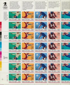 1992 29 cent Summer Olympics full Sheet of 35, Scott #2637-2641, Mint NH - Picture 1 of 1