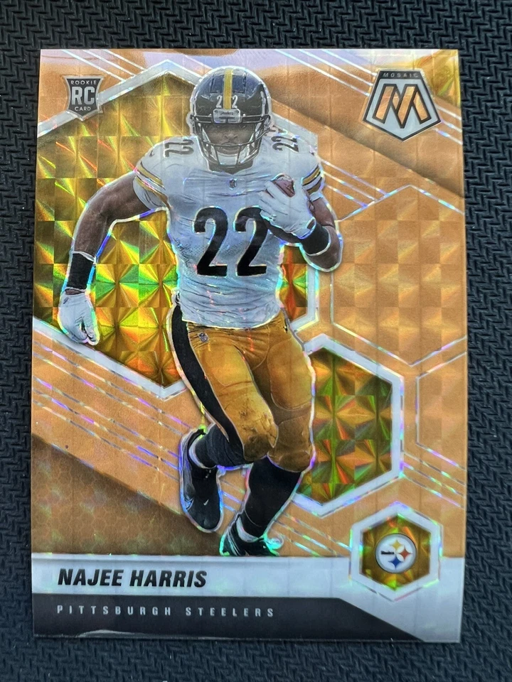 2021 Najee Harris Mosaic Orange Fluorescent 02/25 RC #313 SSP - Image 1 of 2