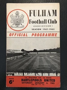 6.1.1962. Fulham v Hartlepools United (FA Cup 3rd Round). - Picture 1 of 2