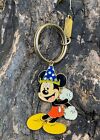 Vintage Disney Mickey Mouse Keychain Mickey Wearing Blue Polka Dot Hat Metal 3"