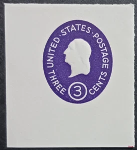 SCOTT U534 MINT ENV SQUARE 3 CENT DARK VIOLET ON WHITE 1950 - Picture 1 of 1