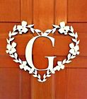 Wooden Monogram Initial Letter Door Sign Hanger Wood Letters Personalised Name